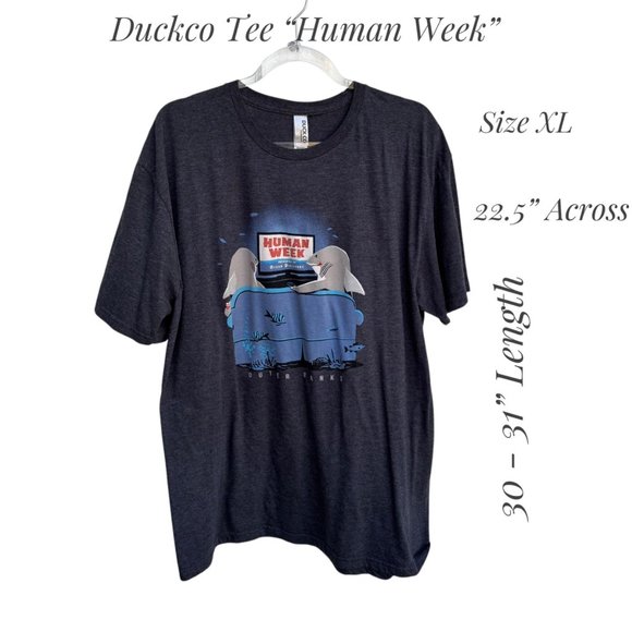Duckco Tee "Human Week" Outer Banks Ocean Discovery Design XL 50/50 Cotton/Polye - Picture 6 of 8
